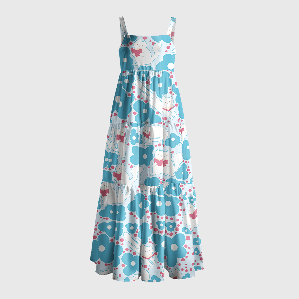 Pagewings Cat Book Lover Maxi Dress