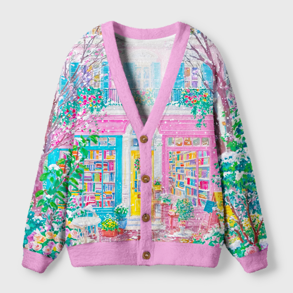 Pagewings Bookshop Light Knit Unisex Cardigan Sweaters