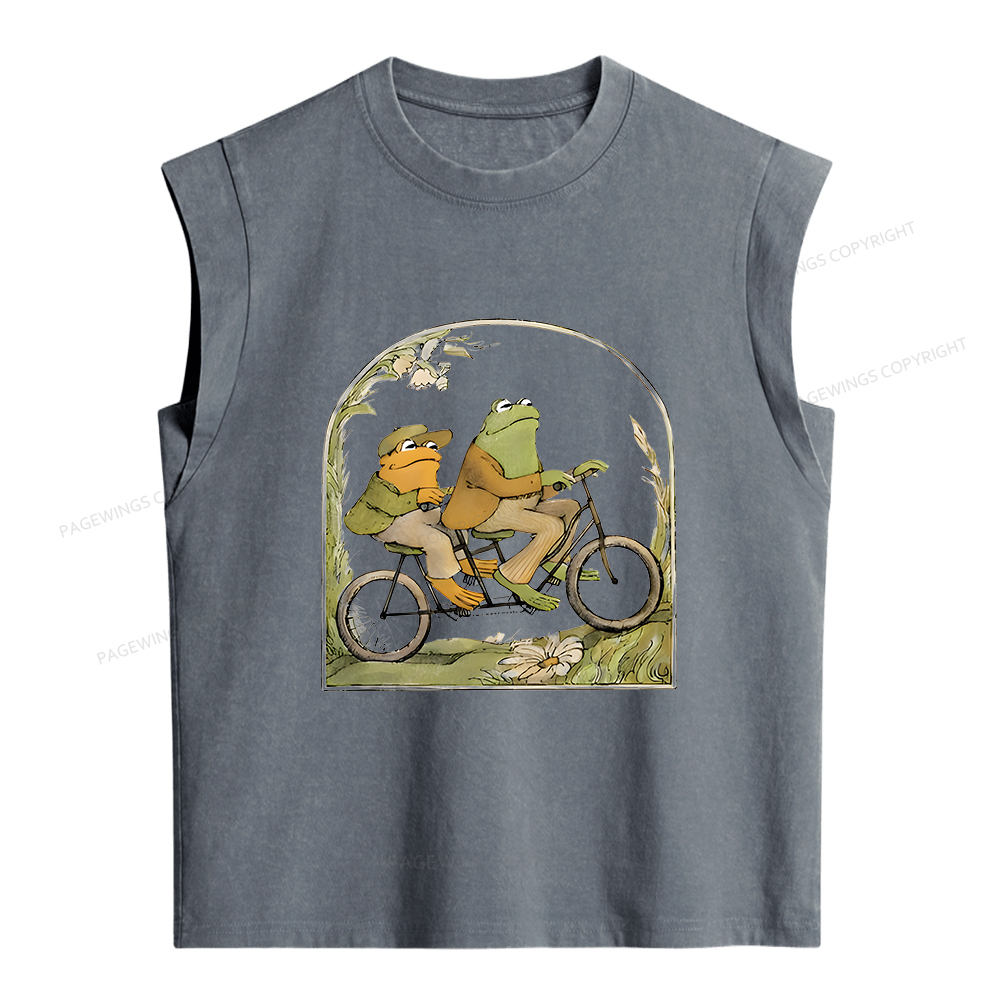 Pagewings The Growing Frog Book Vintage Women's Washed Tank Top