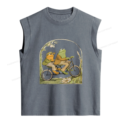 Pagewings The Growing Frog Book Vintage Women's Washed Tank Top