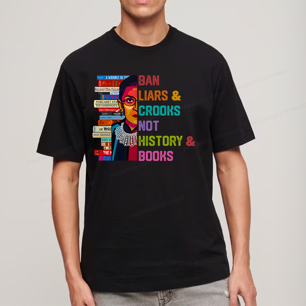 Pagewings Ban Liars and Crooks Not History and Books Unisex Classic T-shirt