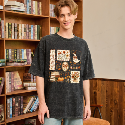 Pagewings Hello Fall Goose Unisex Washed T-shirt