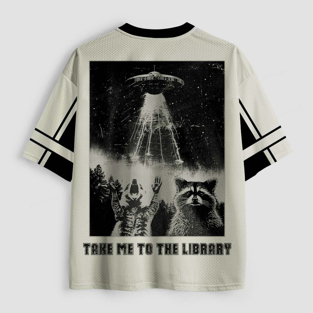 Pagewings Take Me To The Library Unisex Mesh Jersey