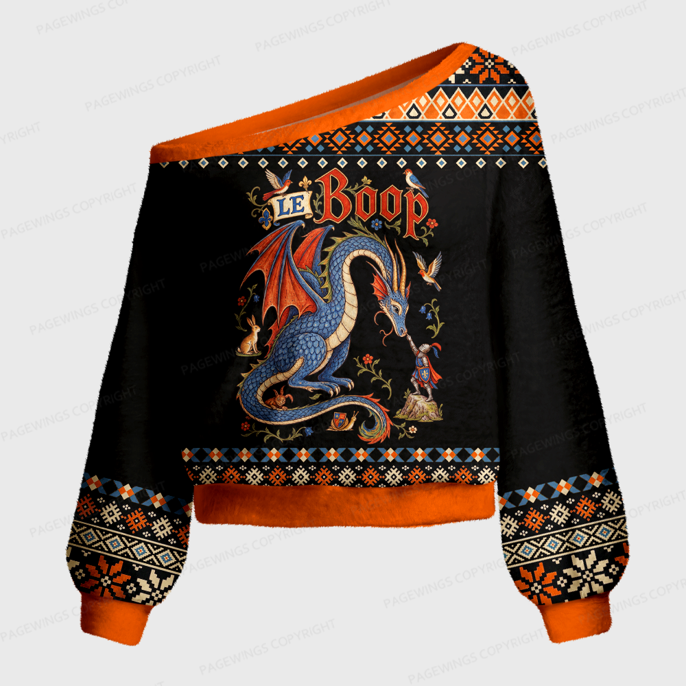 Pagewings Le Boop Off Shoulder Ugly Knit Sweater
