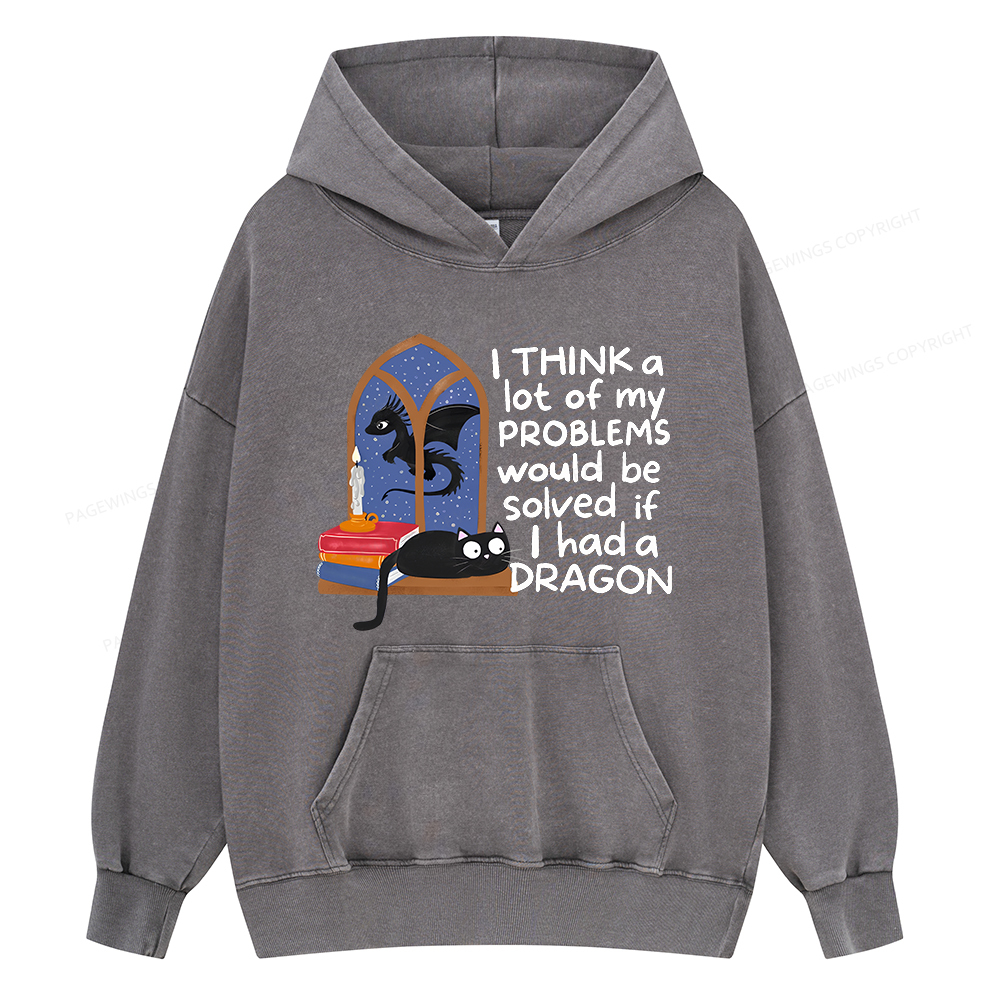 Pagewings If I Had A BookDragon Unisex Washed Hoodie