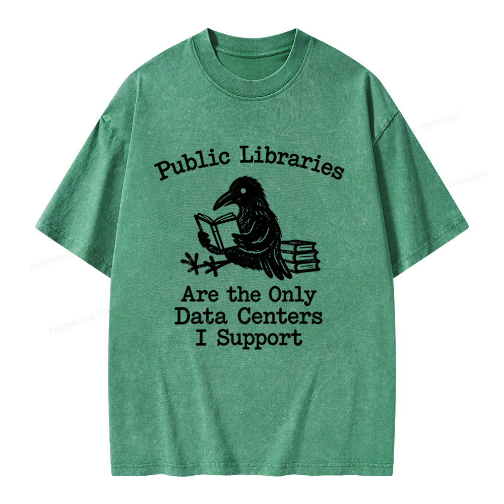 Pagewings Public Library Unisex Washed T-shirt