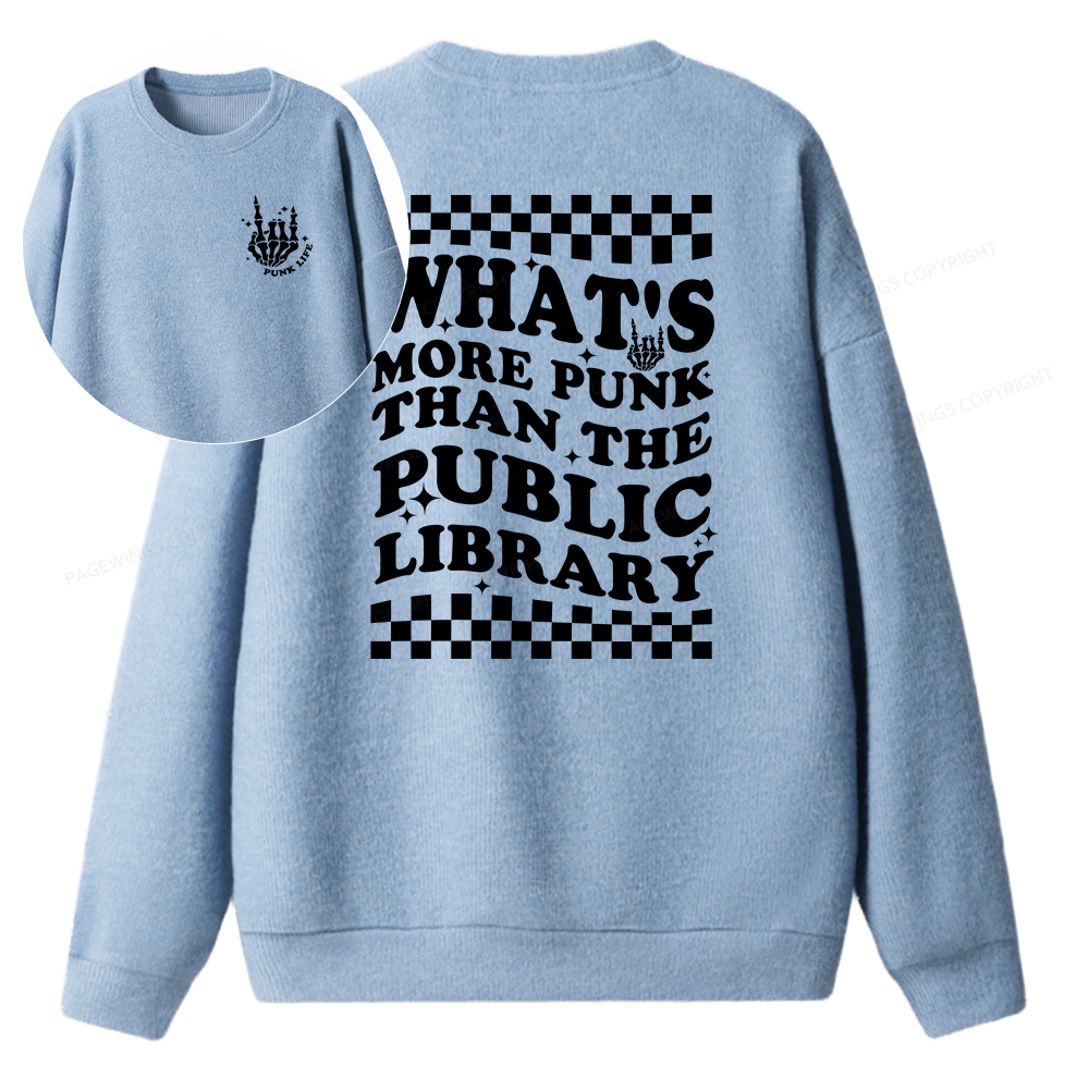 Pagewings Punk The Public Library Unisex Knit Sweatshirt