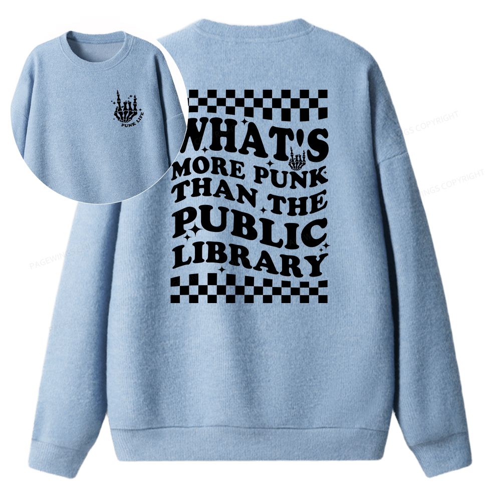 Pagewings Punk The Public Library Unisex Knit Sweatshirt