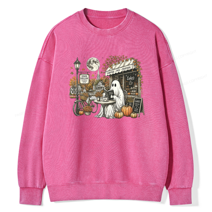 Pagewings Stars Hollow Ghost Unisex Washed Sweatshirt