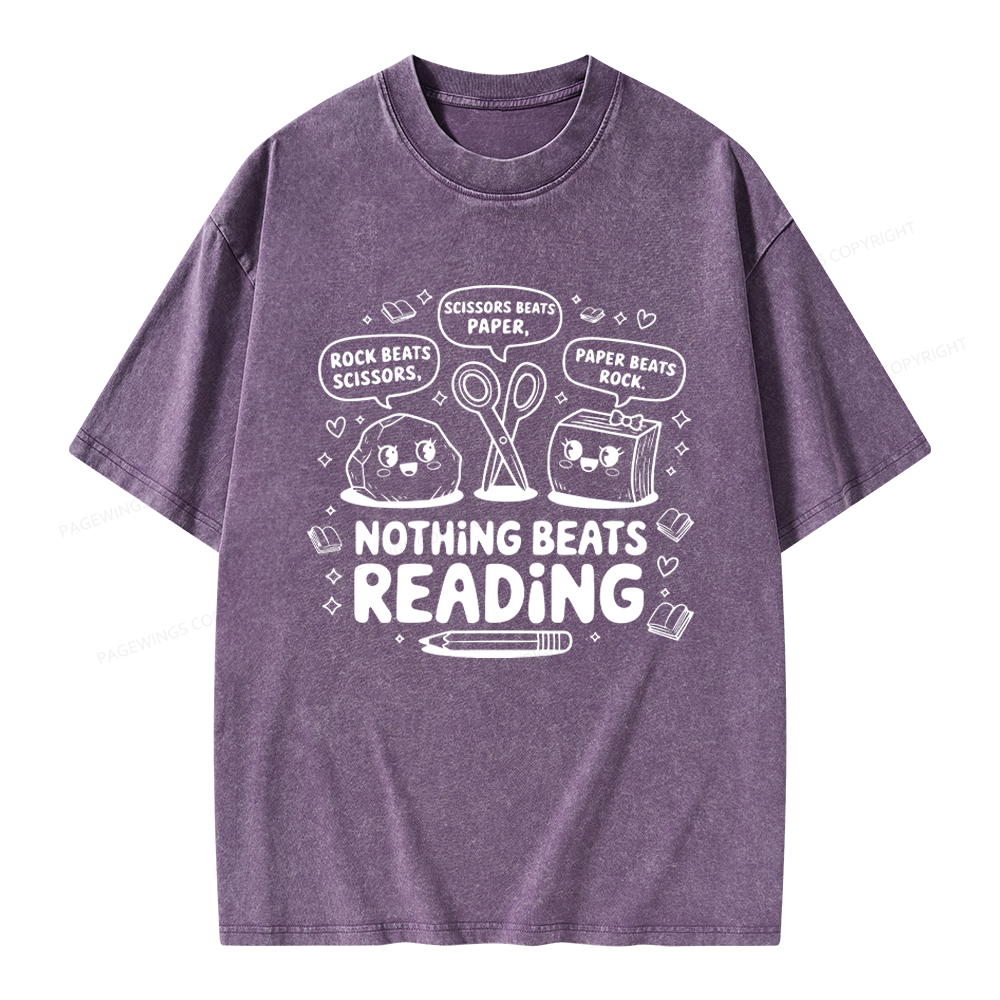 Pagewings Nothing Beats Reading Unisex Washed T-shirt