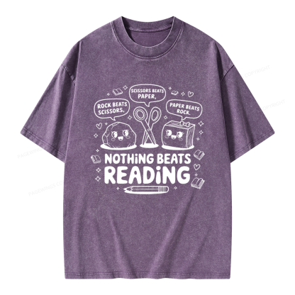 Pagewings Nothing Beats Reading Unisex Washed T-shirt