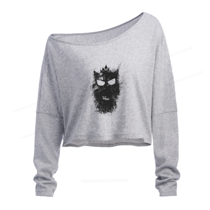 Pagewings This Is An Outrage Slouchy Long Sleeve Off Shoulder T-shirt