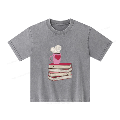 Pagewings Valentine's Day Gift for the Book Lover Unisex Kids Washed T-shirt