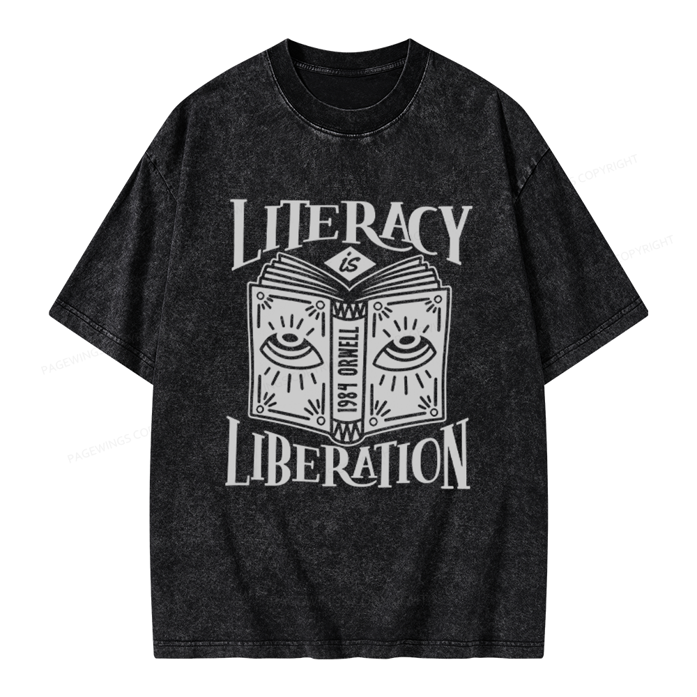 Pagewings Dystopian Book Lovers Unisex Washed T-shirt