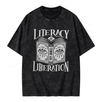 Pagewings Dystopian Book Lovers Unisex Washed T-shirt