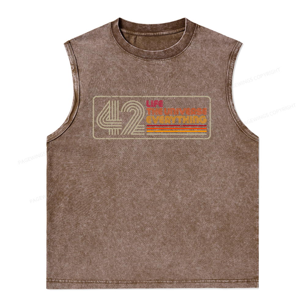 Pagewings Life The Universe Everything Unisex Washed Tank Top