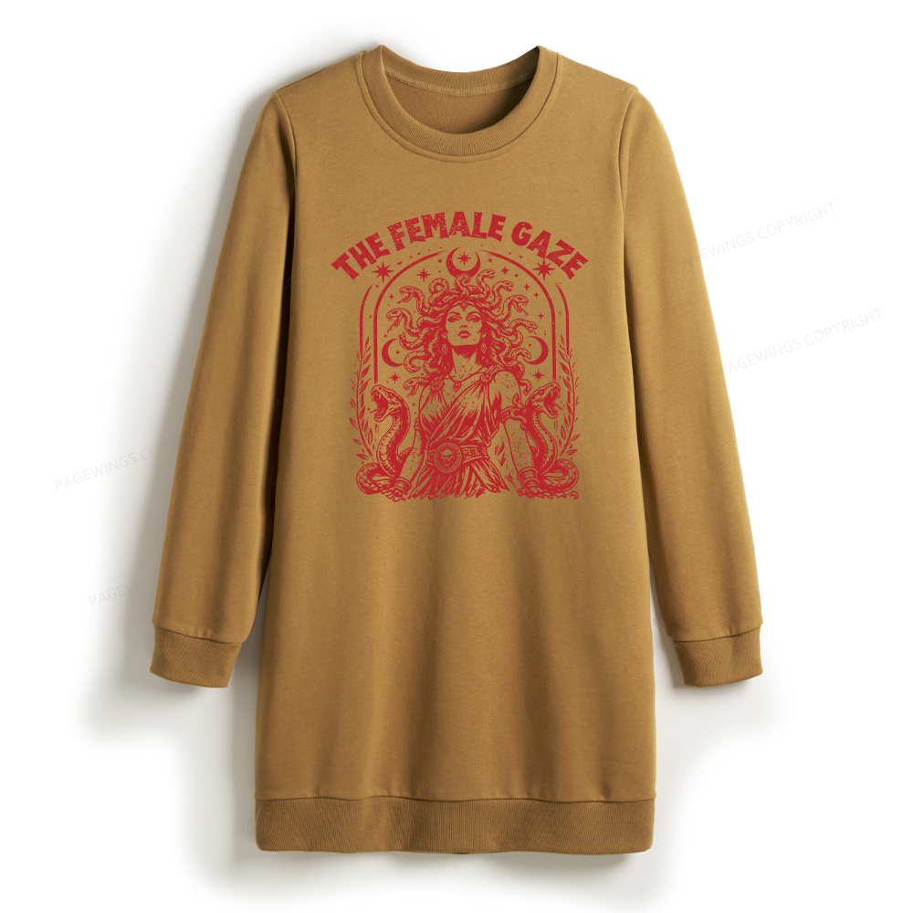 Pagewings Vintage Medusa Feminist Sweatshirt Dress