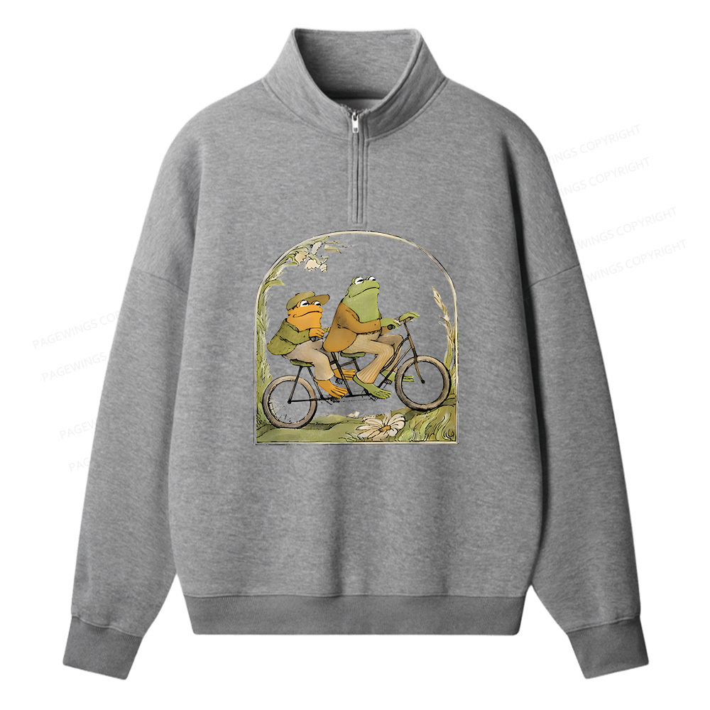 Pagewings Frog And Toad Book Vintage Unisex Half Zip Fleece Sweatshirt 