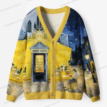Pagewings Book Cafe Unisex Ugly Cardigan Sweaters
