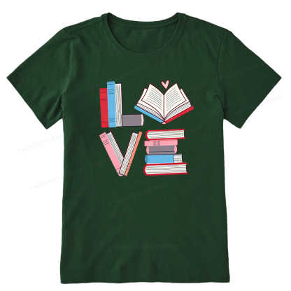 Pagewings Books Lovers Valentines Unisex Classic T-shirt
