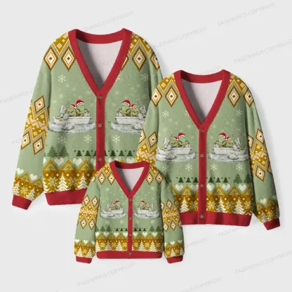 Pagewings Festive Reading With Friends Unisex Ugly Cardigan Sweaters