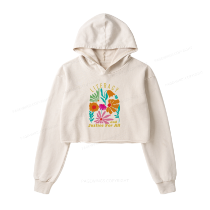 Pagewings Literacy And Justice Washed Crop Hoodie
