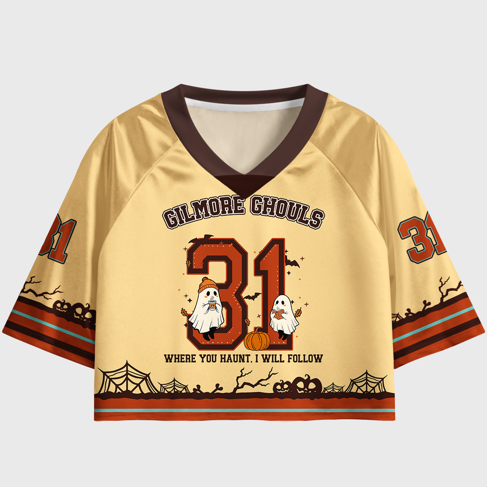 Pagewings Ghost Loves Reading Women's Cropped Jersey