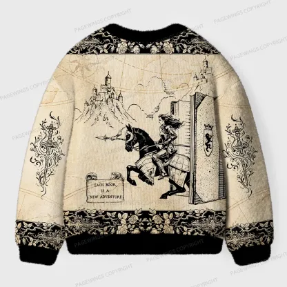 Pagewings Each Book Is A New Adventure Unisex Ugly Cardigan Sweaters