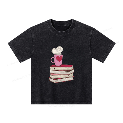 Pagewings Valentine's Day Gift for the Book Lover Unisex Kids Washed T-shirt