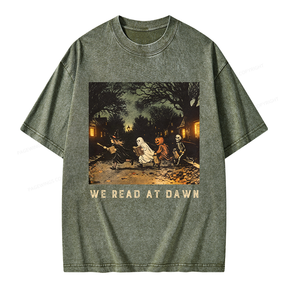 Pagewings We Read At Dawn Unisex Washed T-shirt