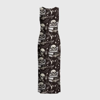 Pagewings Skeleton Book Crochet Maxi Dress