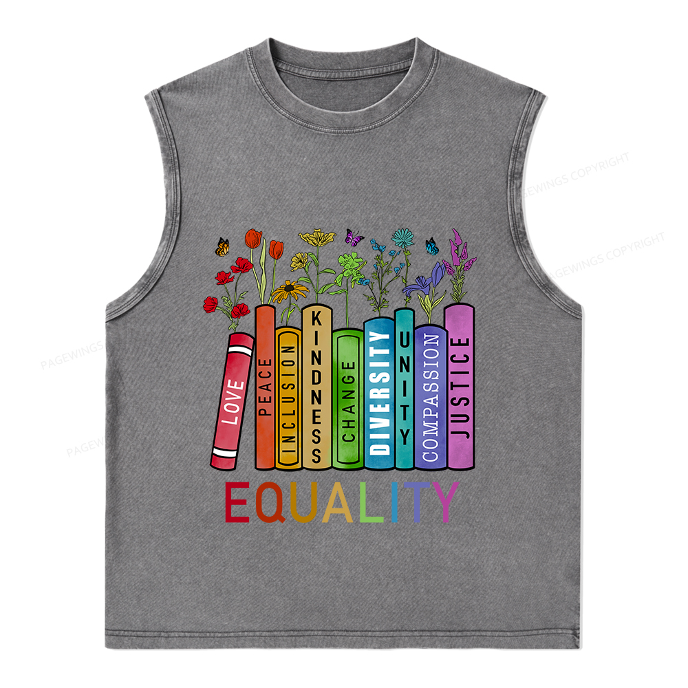 Pagewings Equal Rights Shirt Unisex Washed Tank Top