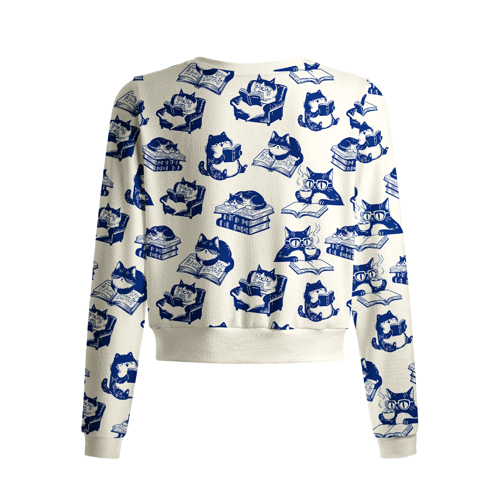 Pagewings Bookish Vibe Crew Neck Cardigan Sweaters