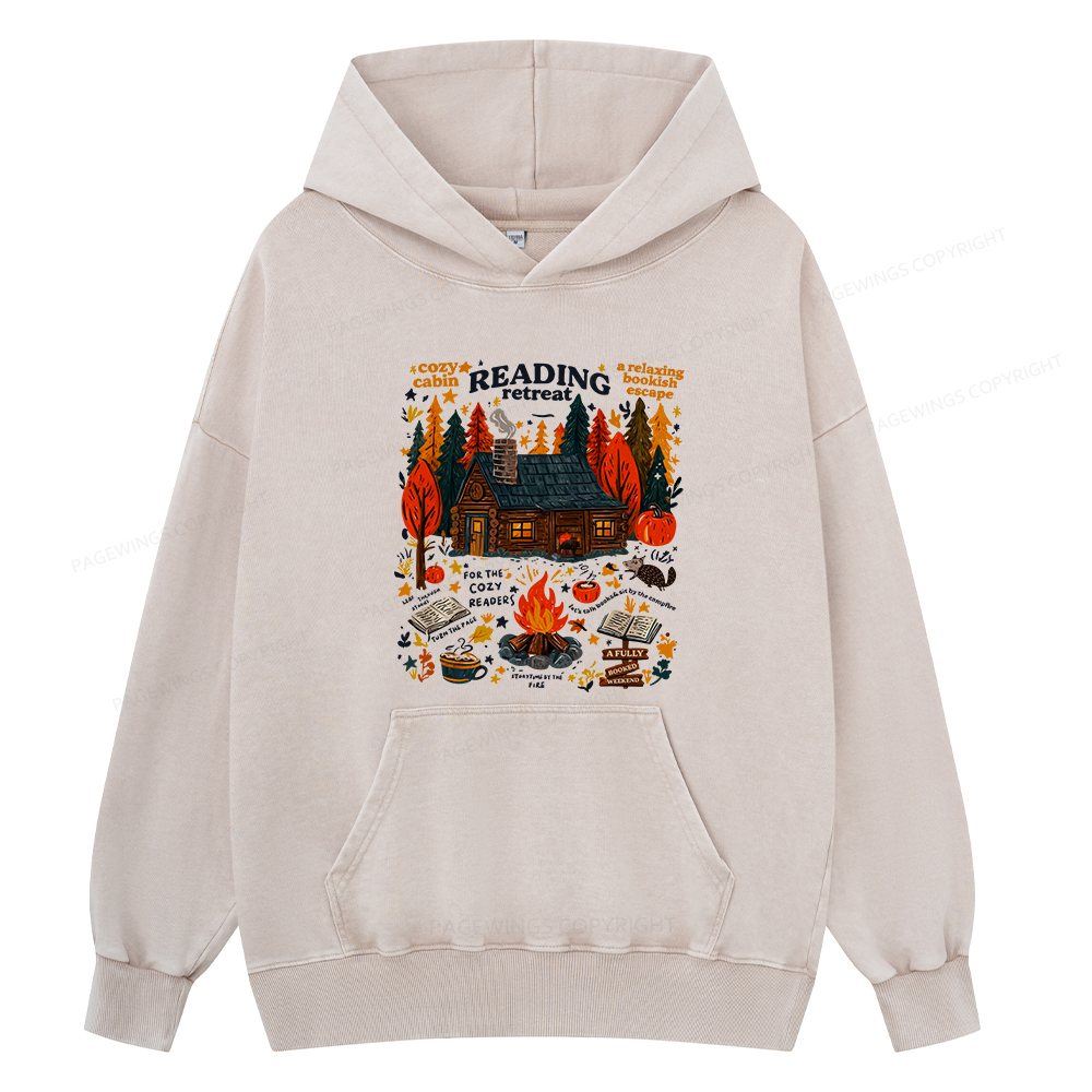 Pagewings Reading Retreat Unisex Washed Hoodie