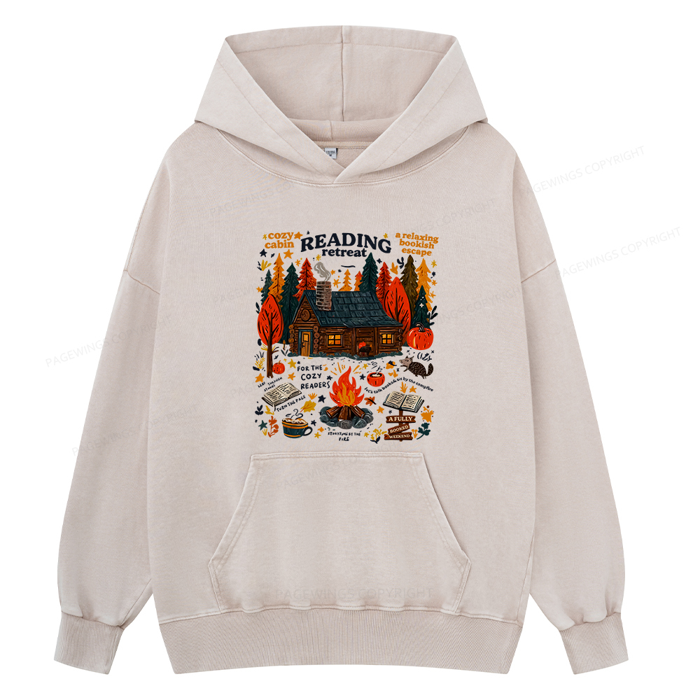 Pagewings Reading Retreat Unisex Washed Hoodie