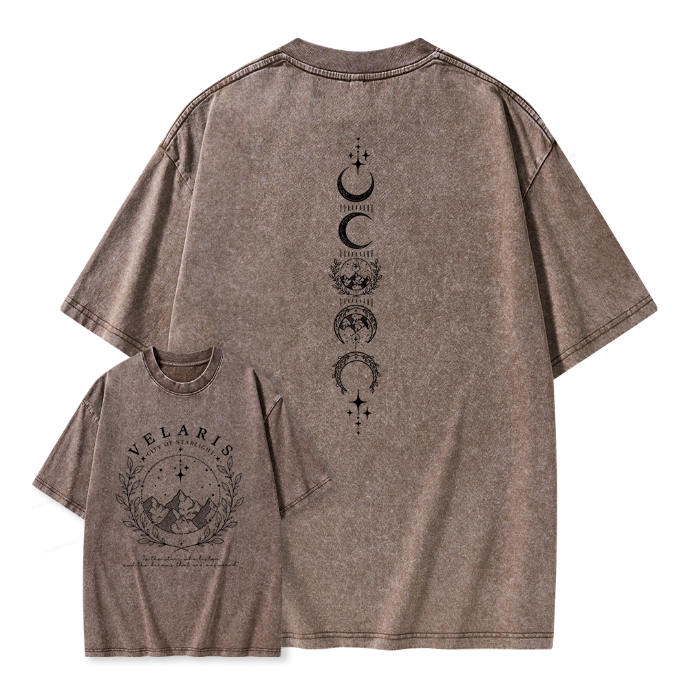 Pagewings Fantasy Romance Books Unisex Washed T-shirt
