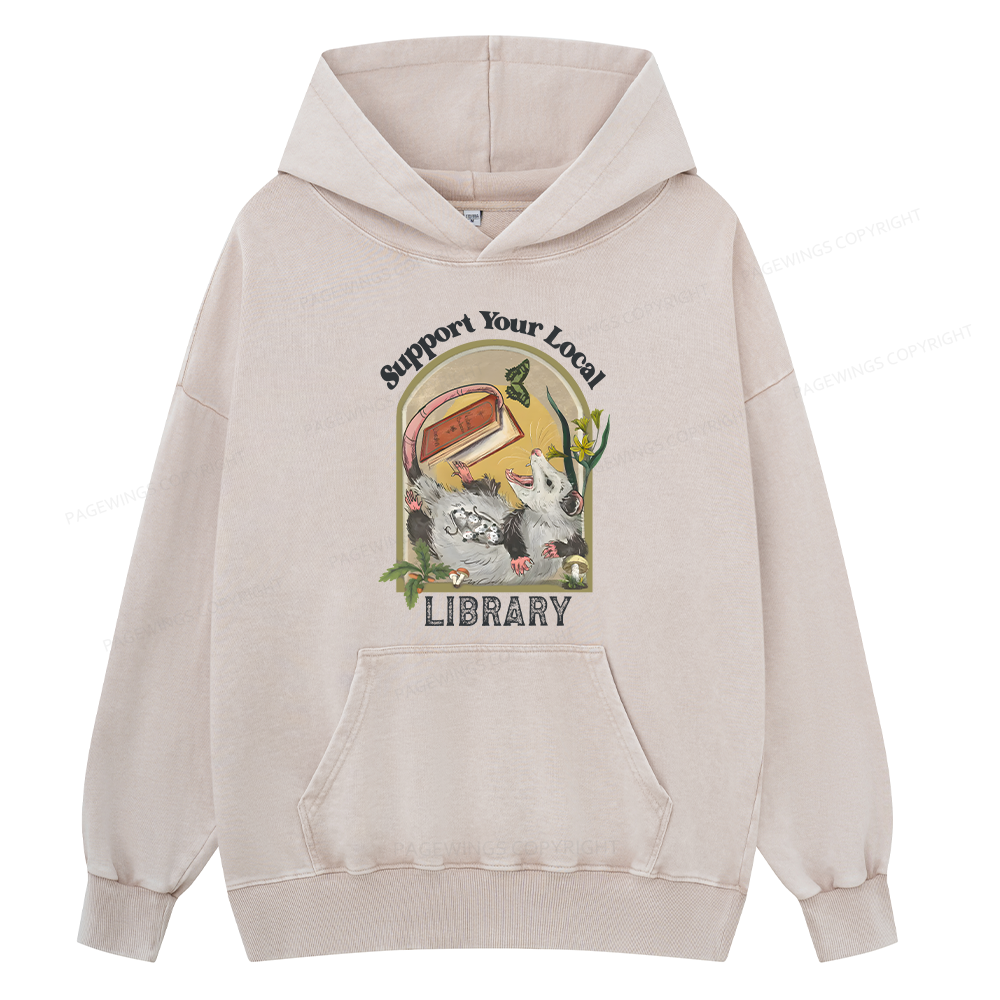 Pagewings Library Readers Make Leaders Jersey Unisex Washed Hoodie