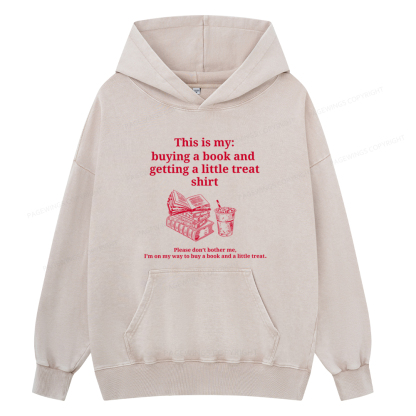 Pagewings Buying A Book And Getting A Little Treat Unisex Washed Hoodie