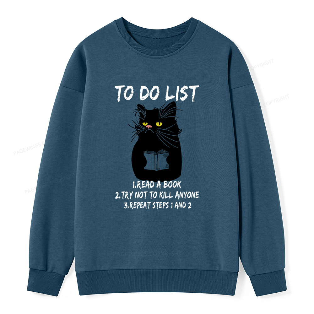Pagewings Black Cat To Do List Unisex Classic Sweatshirt