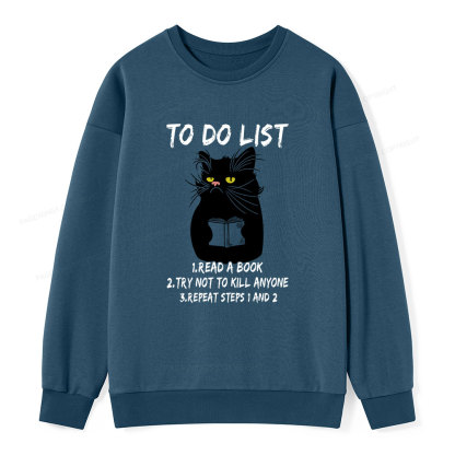 Pagewings Black Cat To Do List Unisex Classic Sweatshirt