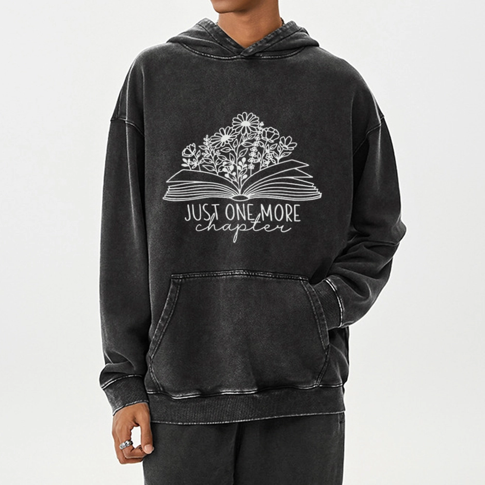 Pagewings Just One More Chapter Unisex Washed Hoodie
