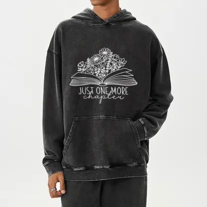 Pagewings Just One More Chapter Unisex Washed Hoodie