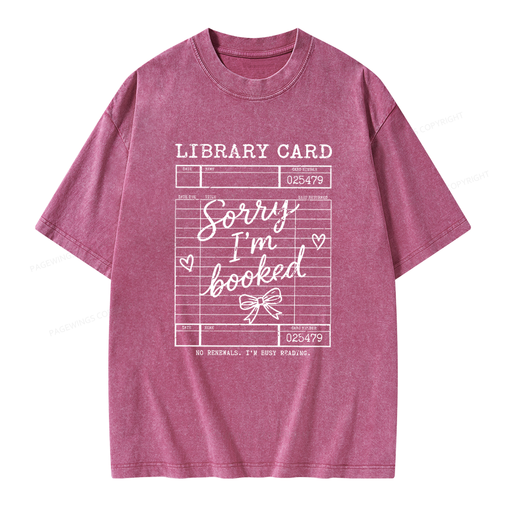 Pagewings Library Card Unisex Washed T-shirt
