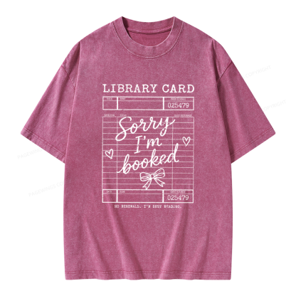Pagewings Library Card Unisex Washed T-shirt