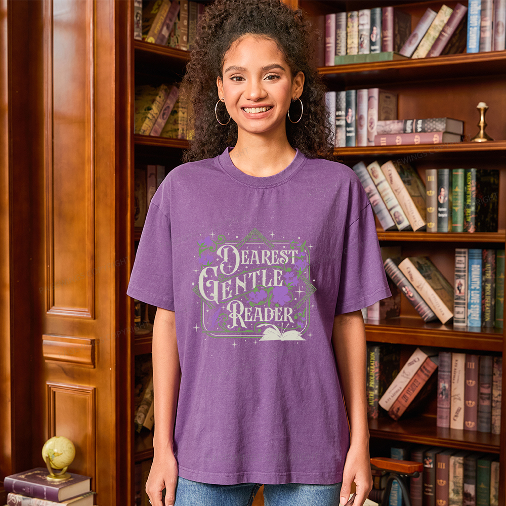 Pagewings Dearest Gentle Reader Unisex Washed T-shirt