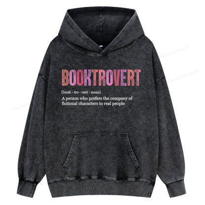 Pagewing Funny Book Lover Unisex Washed Hoodie