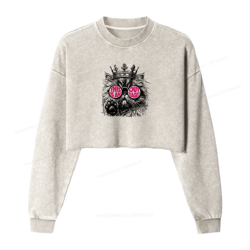 Pagewings Sci-Fi Book Lover Washed Crop Sweatshirt