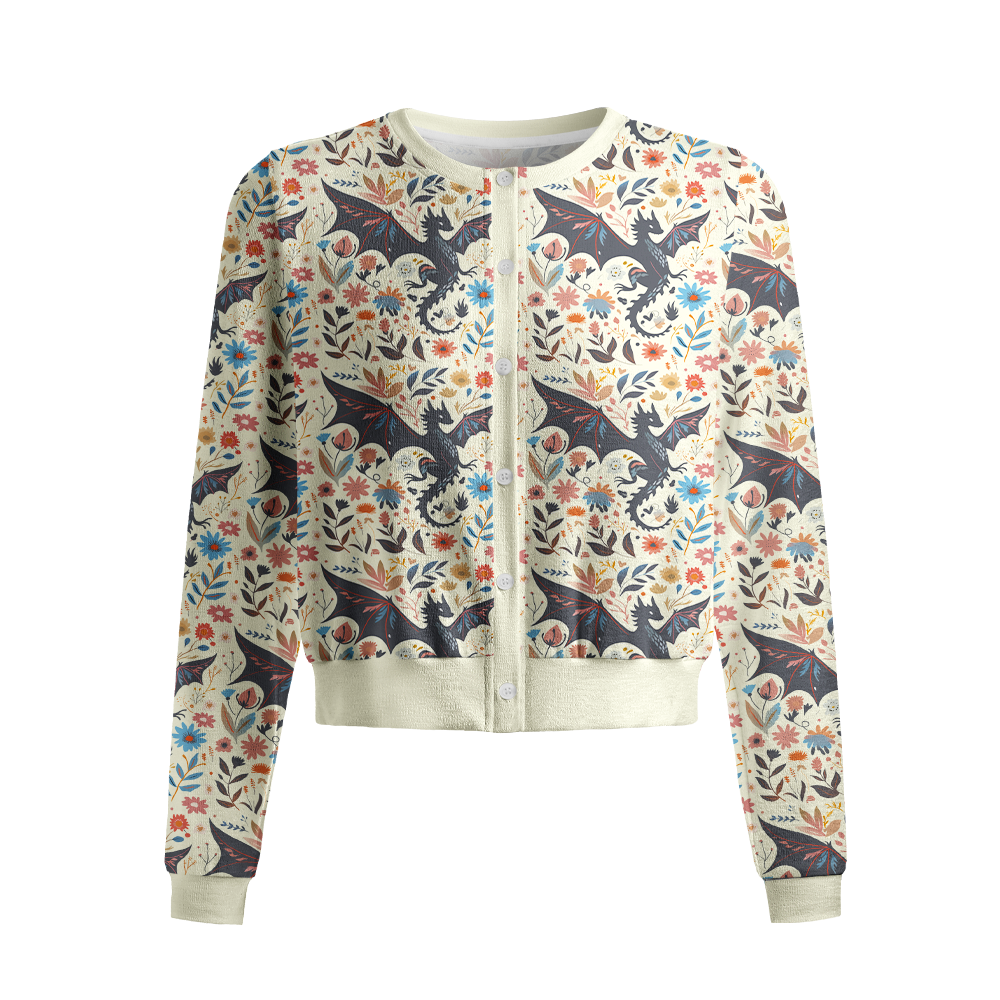 Pagewings Fantasy Book Lover Crew Neck Cardigan Sweaters