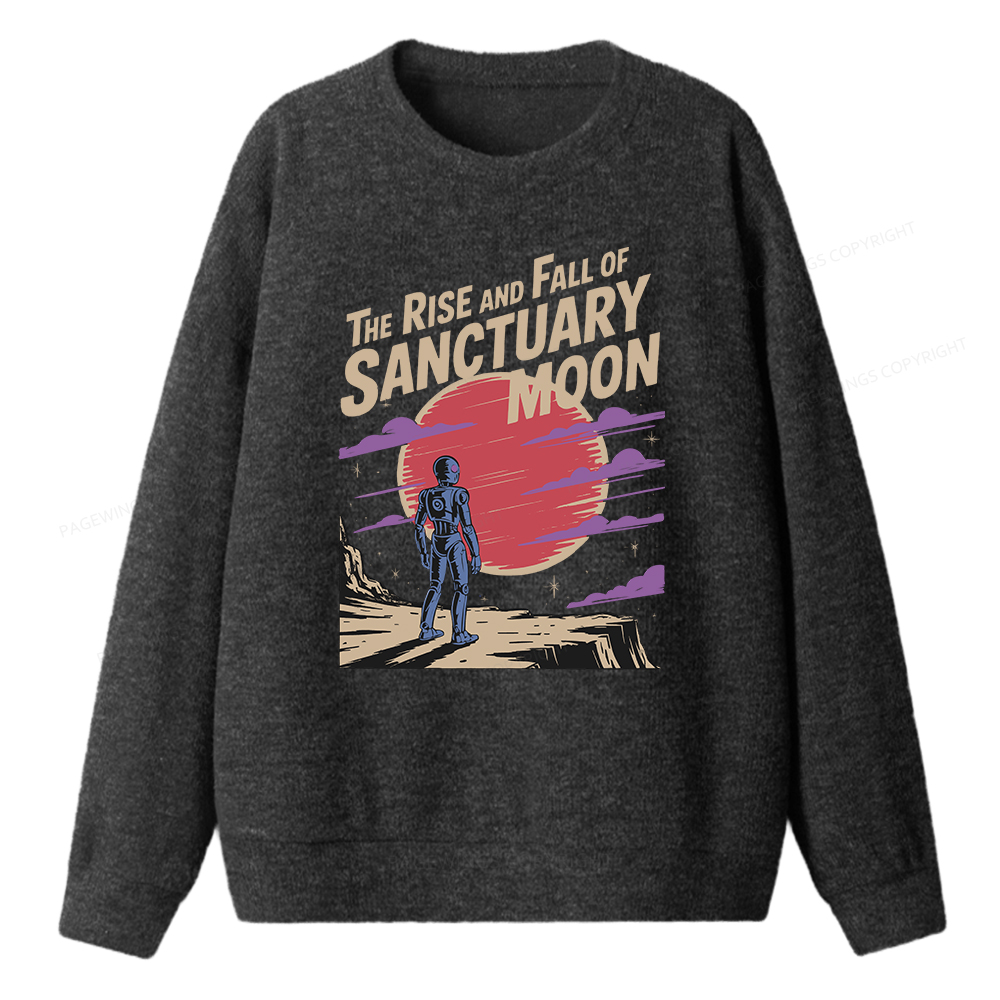 Pagewings The Rise And Fall Of Sanctuary Moon Unisex Knit Sweatshirt