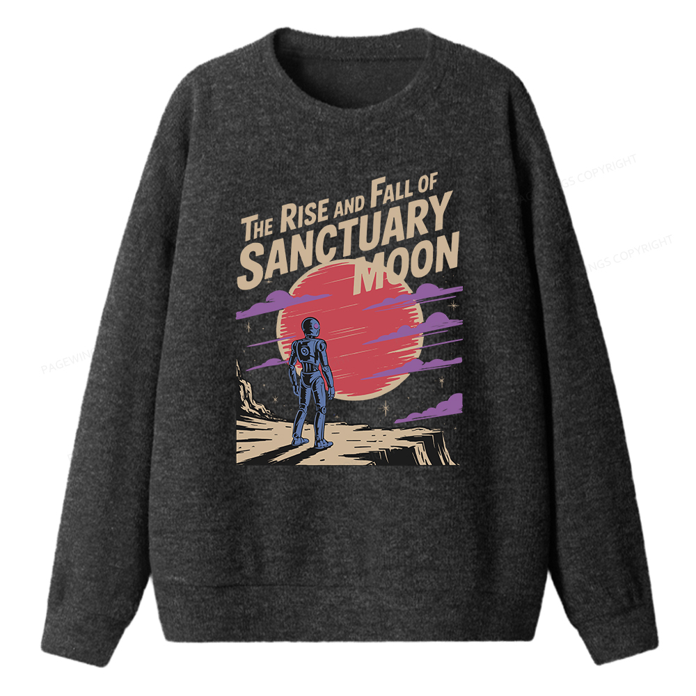Pagewings The Rise And Fall Of Sanctuary Moon Unisex Knit Sweatshirt